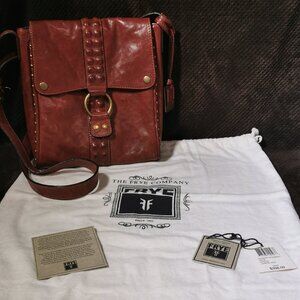 Whiskey/Antique Gold Studded Roxanne Crossbody #249